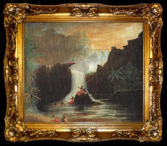 framed  Theodore Heuck Nuuanu Falls, ta009-2